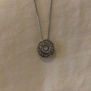 Silver necklace with round stone